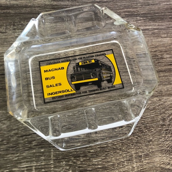 Vtg Glass Advertising Ashtray - Picture 2 of 9